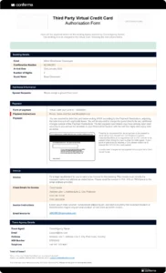 Third Party Virtual Credit Card Form example